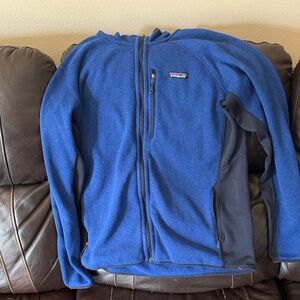 Patagonia Royal Blue and Charcoal Fleece Jacket